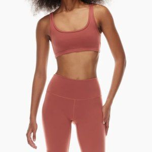 Aritzia TnaLife Mini Bra Top & TnaButter High-Rise Legging Set - M - Red Argil